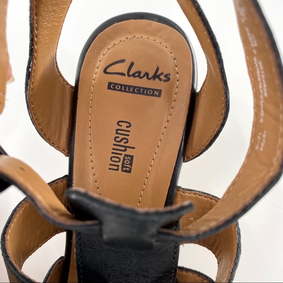 Clark’s Zia Tower Black Platform Wedges NEW - Picture 8 of 10